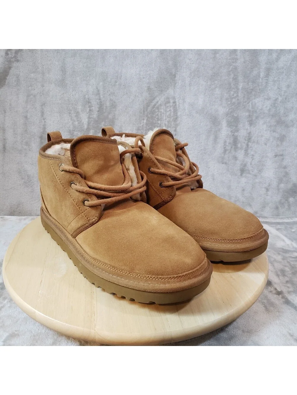 UGG Men’s Suede Chukka Ankle Boots Lined Lace-Up Brown US 12 EU 45